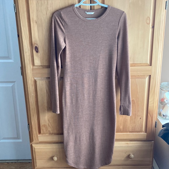 H&M Basics BodyCon Rust Brown Dress - Picture 1 of 8